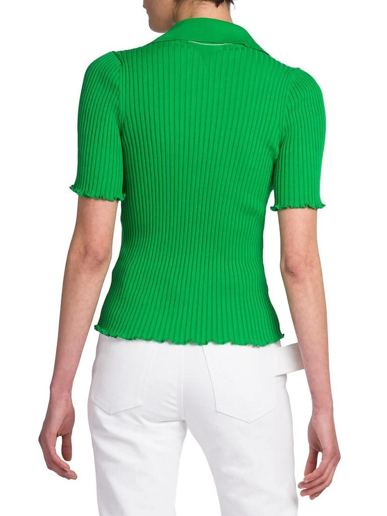 商品Bottega Veneta|Rib-Knit Polo Top,价格¥8615,第5张图片详细描述