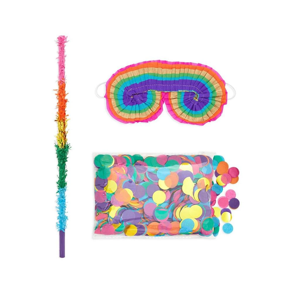 商品Blue Panda|30 Inch Rainbow Pinata Stick and Blindfold Set with Round Confetti (3 Piece Set),价格¥149,第1张图片