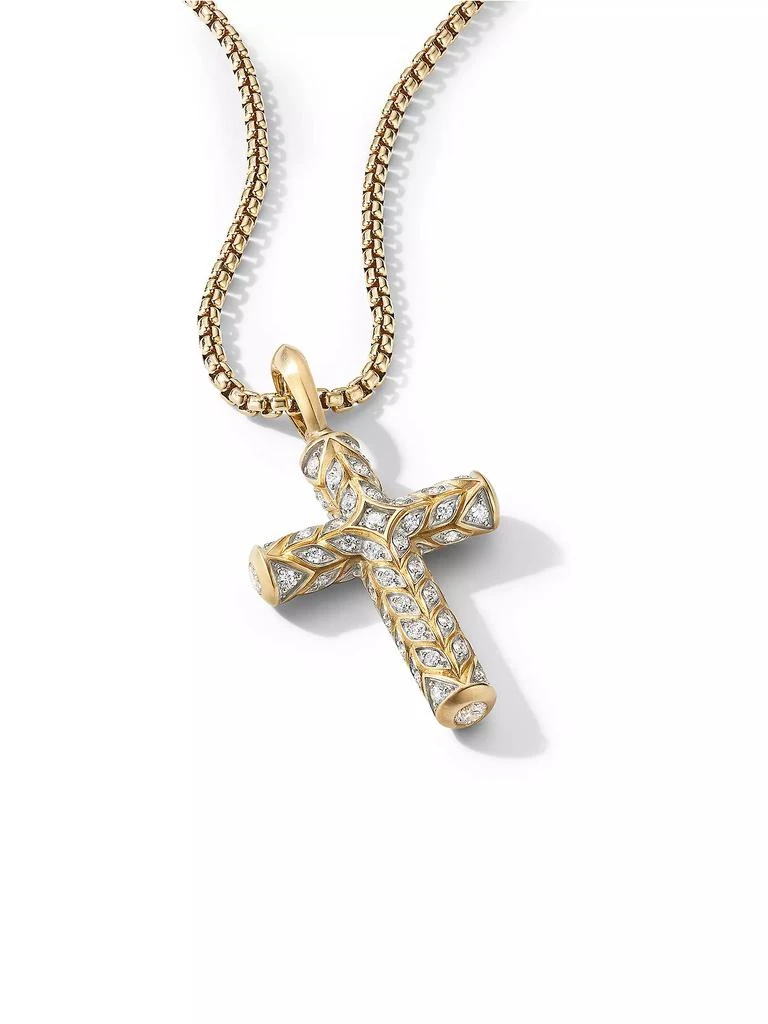 商品David Yurman|Chevron Cross Pendant in 18K Yellow Gold,价格¥59188,第3张图片详细描述