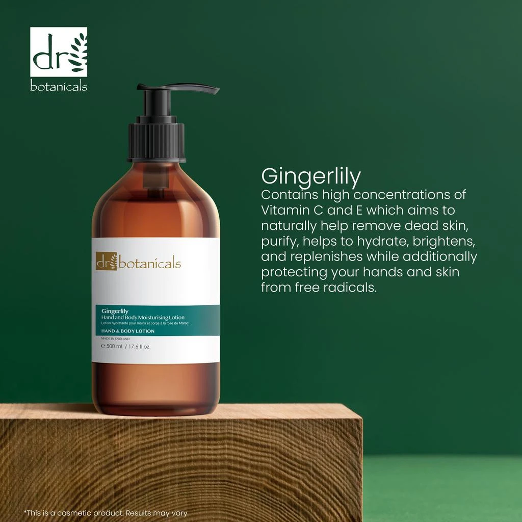 商品Dr. Botanicals|Gingerlily Hand & Body Moisturizing Lotion 500ml Twin Value Savings Pack,价格¥181,第5张图片详细描述