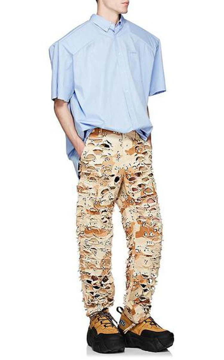 商品Vetements|Camouflage Shredded Cotton Cargo Pants,价格¥8518,第2张图片详细描述