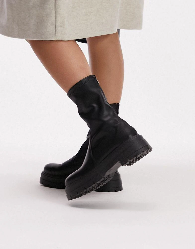 商品Topshop|Topshop Kasper chunky sock boot in black,价格¥302,第2张图片详细描述