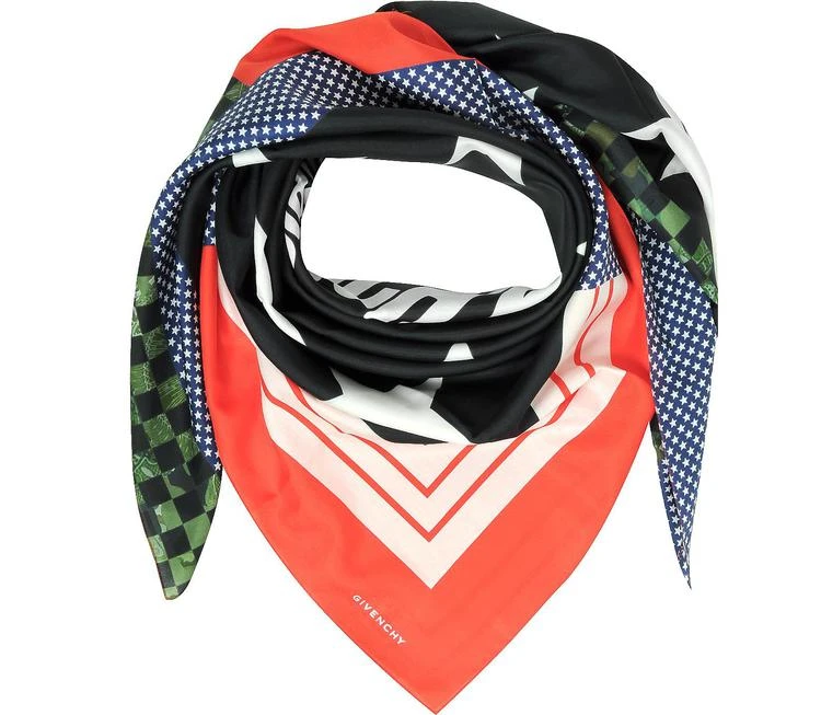 商品Givenchy|Patchwork and Signature 纯棉&丝绸印花方巾,价格¥1914,第1张图片