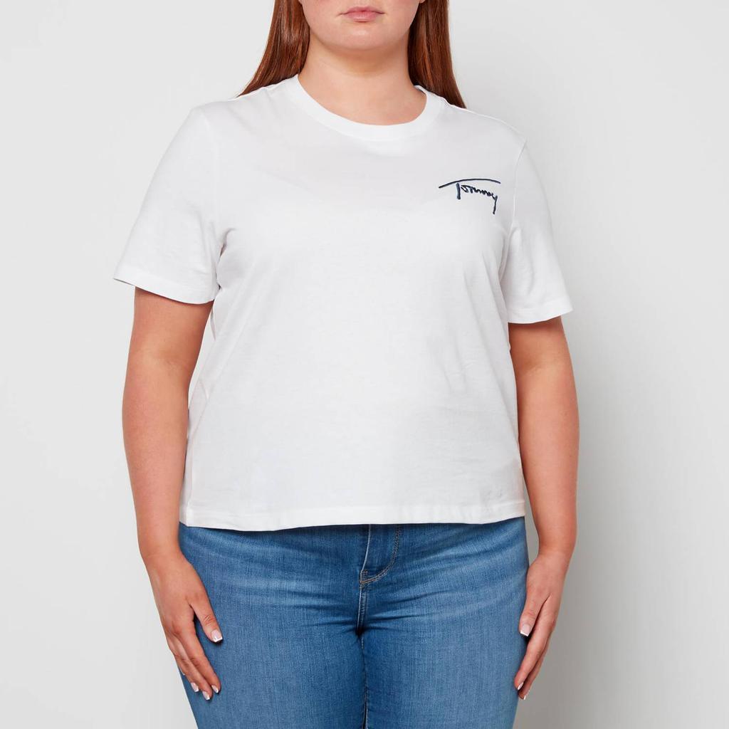 商品Tommy Jeans|Tommy Jeans Women's TJW Curve Signature T-Shirt - White,价格¥154,第1张图片