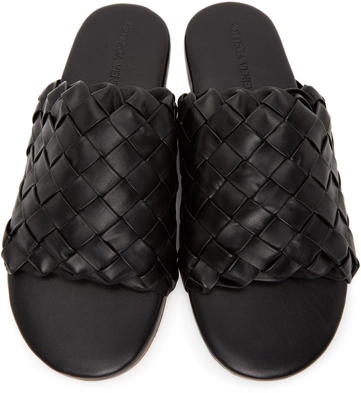 商品Bottega Veneta|Black Intrecciato Slides,价格¥6516,第5张图片详细描述