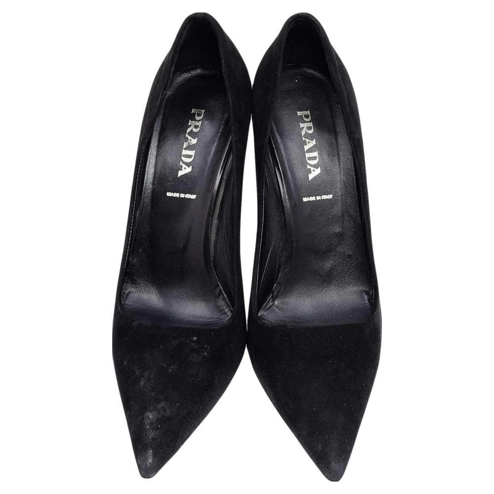 商品[二手商品] Prada|Prada Black Suede Pointed Toe Pumps Size 37.5,价格¥1144,第3张图片详细描述