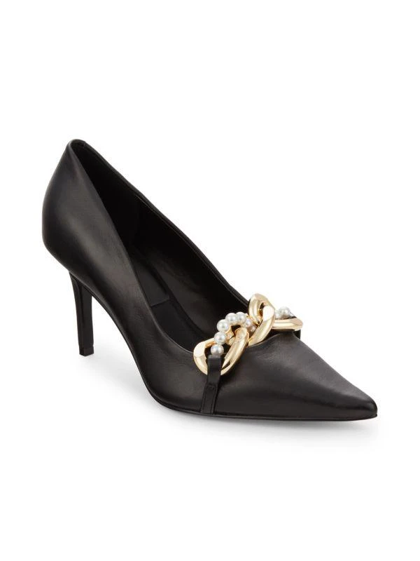 商品Karl Lagerfeld Paris|Shea Curb Link Leather Pumps,价格¥375,第2张图片详细描述