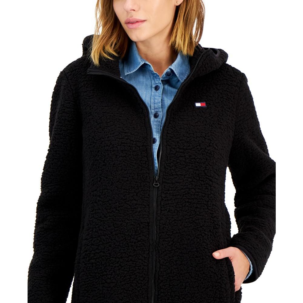 Women's Hooded Sherpa Car Coat商品第3张图片规格展示