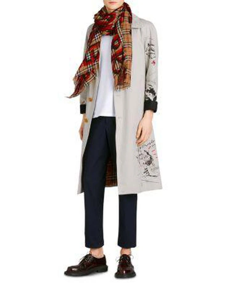 商品Burberry|Marker Text Check Gauze Scarf  ,价格¥2015,第4张图片详细描述