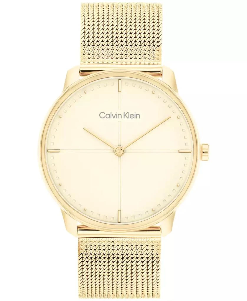商品Calvin Klein|Unisex Gold-Tone Stainless Steel Mesh Bracelet Watch, 35mm,价格¥648,第1张图片