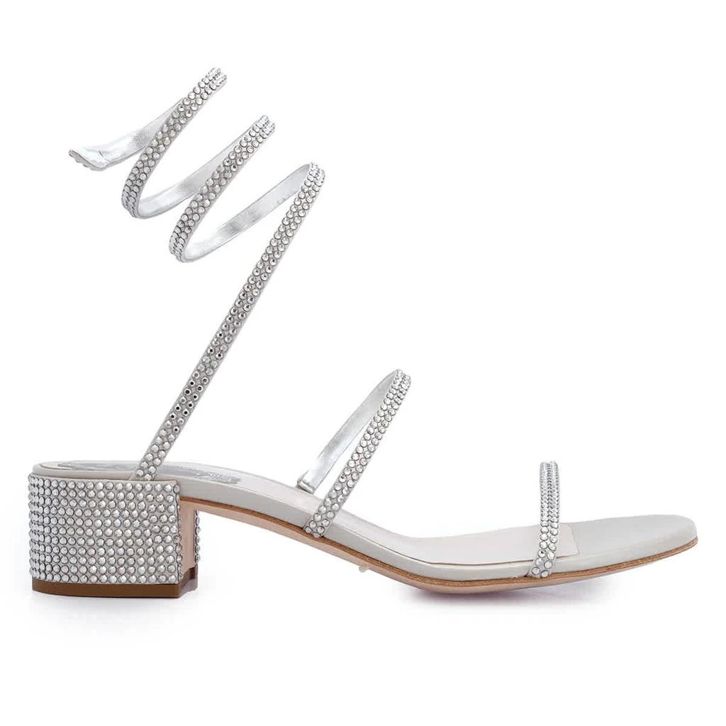 商品Rene Caovilla|Ladies Grey Satin/Silver Shade Strass Cleo Jewel Sandals,价格¥3741,第1张图片