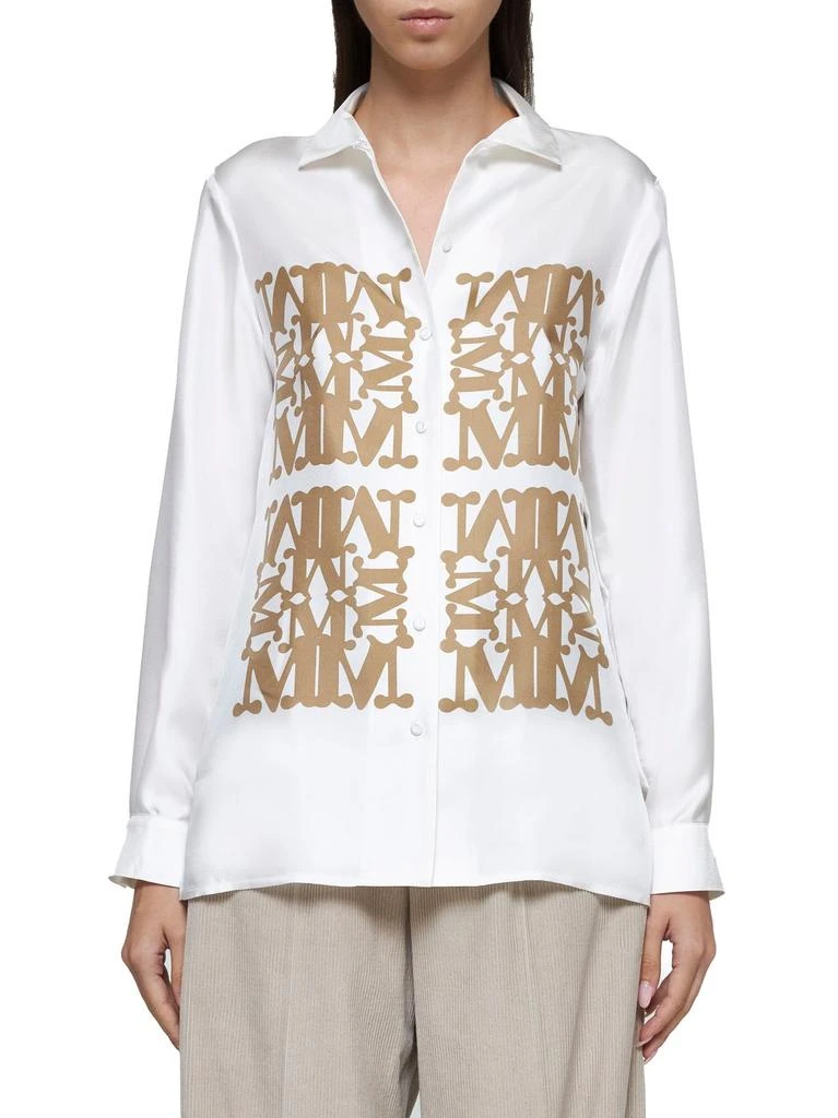 商品Max Mara|Max Mara Logo Printed Long-Sleeved Shirt,价格¥2193,第3张图片详细描述