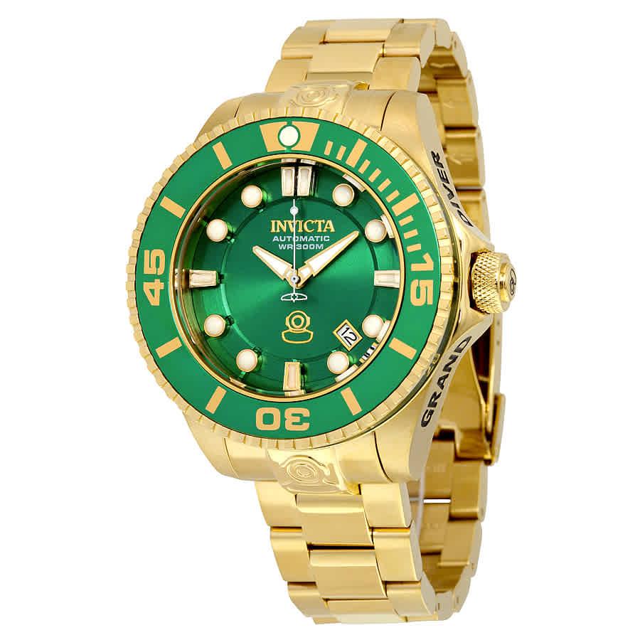 Invicta Pro Diver Automatic Green Dial Gold-plated Mens Watch 19805商品第1张图片规格展示