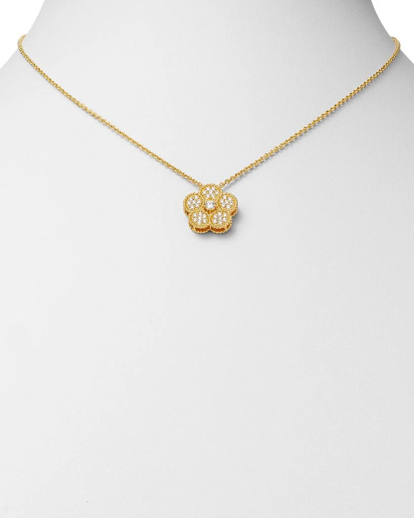 18K Yellow Gold Daisy Diamond Pendant Necklace, 17.5" - Exclusive 商品