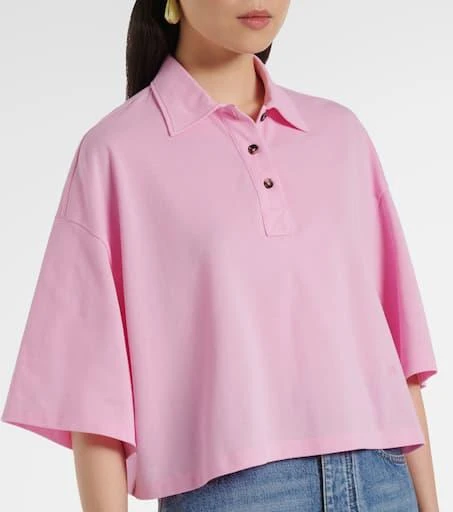 Cropped cotton polo shirt 商品