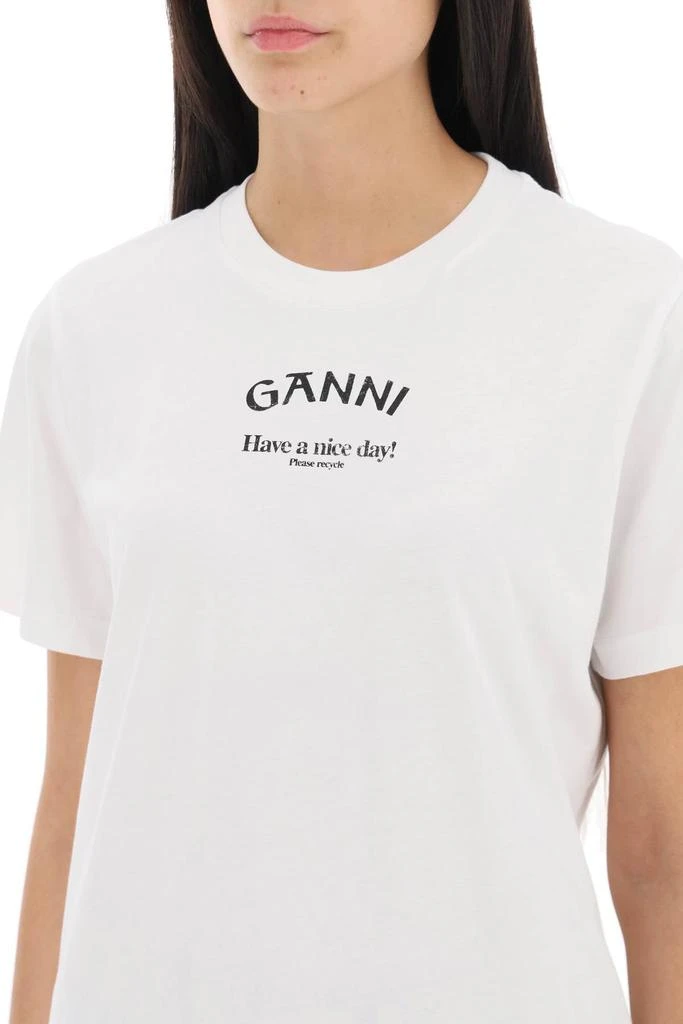 商品Ganni|T Shirt With Logo Print,价格¥657,第3张图片详细描述