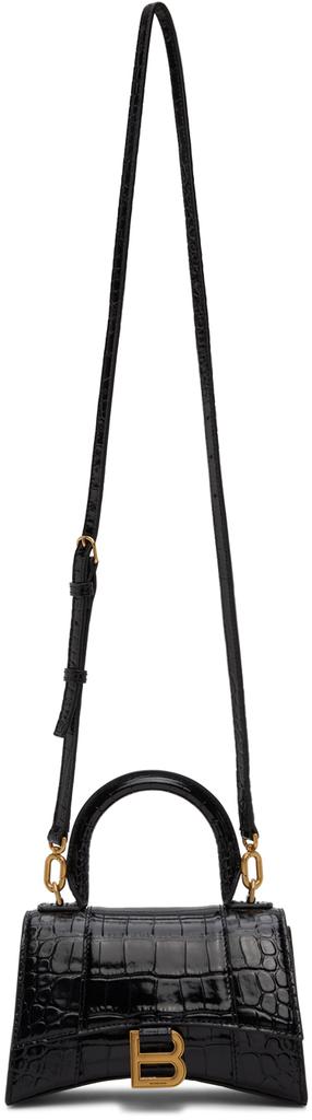 Black Croc XS Hourglass Top Handle Bag商品第4张图片规格展示