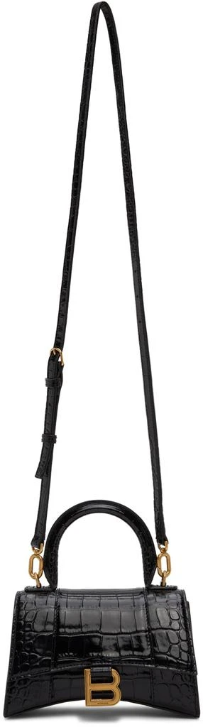 商品Balenciaga|Black Croc XS Hourglass Top Handle Bag,价格¥18960,第4张图片详细描述