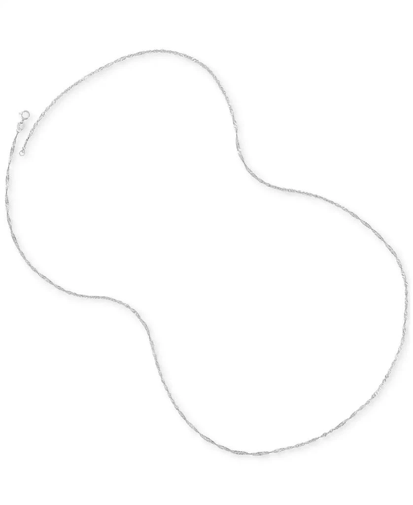 商品Macy's|Singapore Chain 24" Strand Necklace (1-1/3mm) in 14k White Gold,价格¥1411,第2张图片详细描述