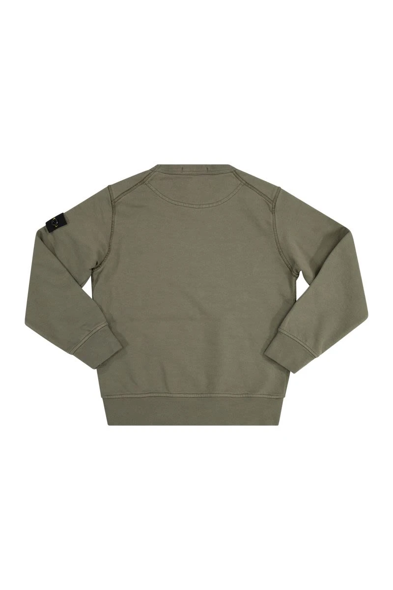 Crewneck sweatshirt with Stone Island badge on arm AB022455 V0058 商品