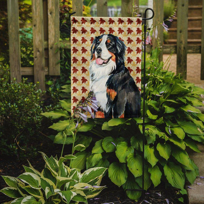 商品Caroline's Treasures|Bernese Mountain Dog Fall Leaves Portrait Garden Flag 2-Sided 2-Ply,价格¥136,第2张图片详细描述
