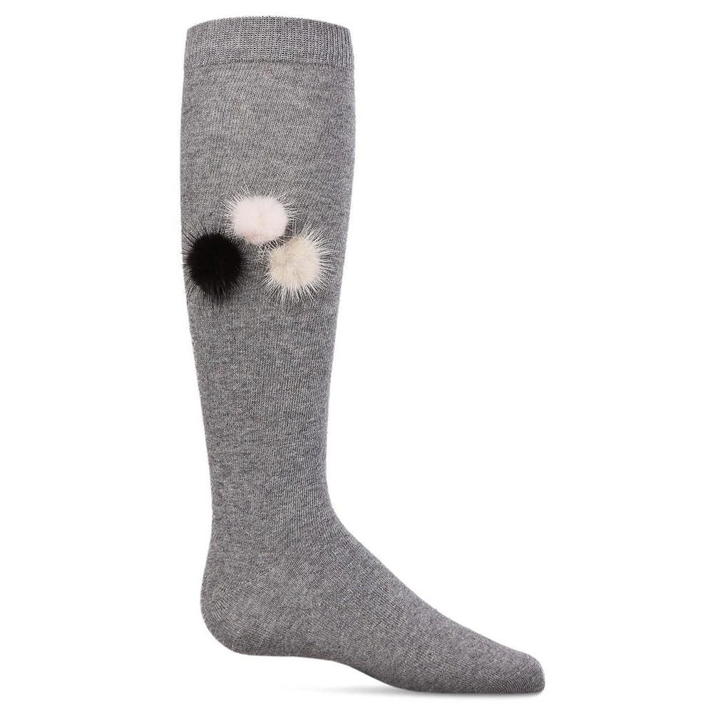 商品Memoi|Girl's Fuzzy and Fun Pom-Pom Cotton Blend Knee Socks,价格¥93,第2张图片详细描述