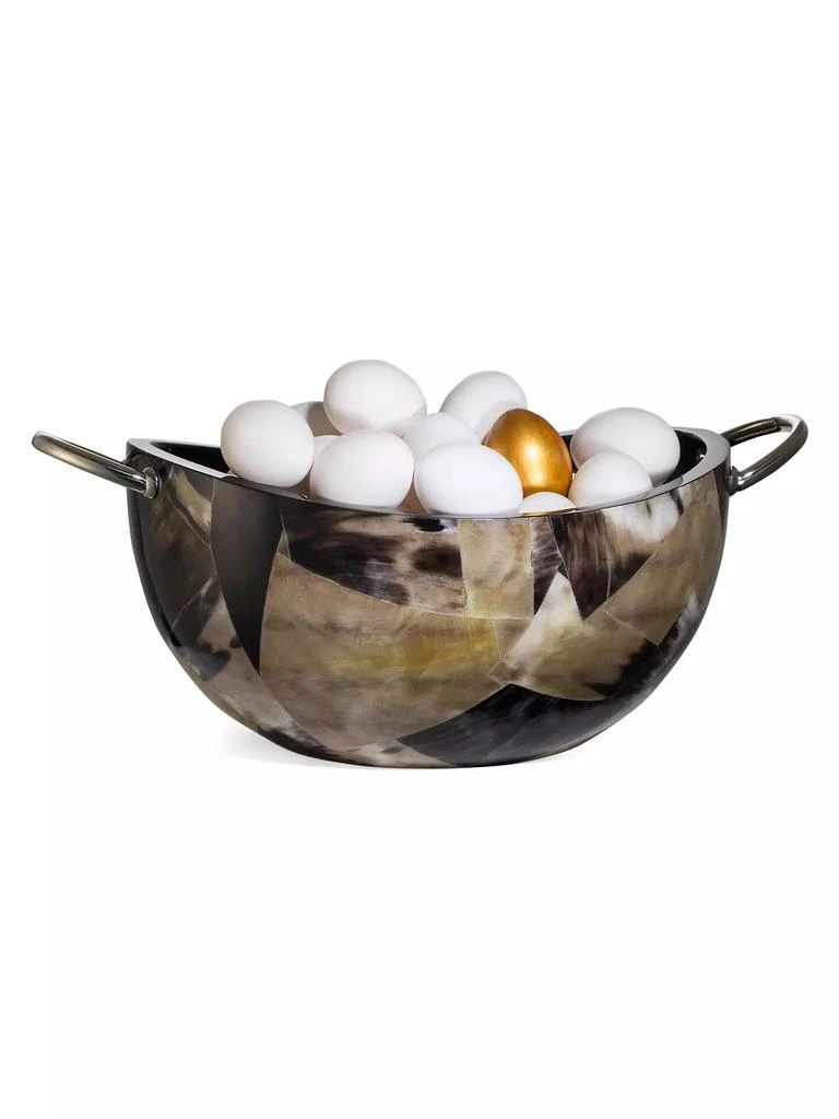 商品LADORADA|Bull Horn Veneer, Wood &amp; German Silver Serving Bowl,价格¥3597,第2张图片详细描述