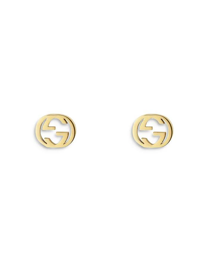 商品Gucci|18K Yellow Gold Interlocking G Stud Earrings,价格¥5761,第1张图片详细描述