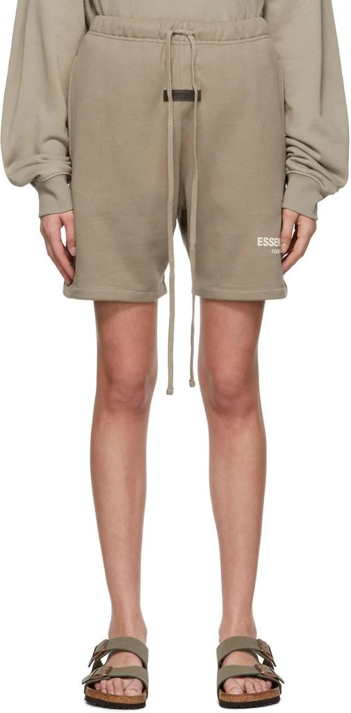 商品Essentials|Taupe Cotton Shorts,价格¥369,第1张图片