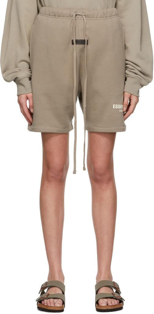 商品Essentials|Taupe Cotton Shorts,价格¥357,第1张图片