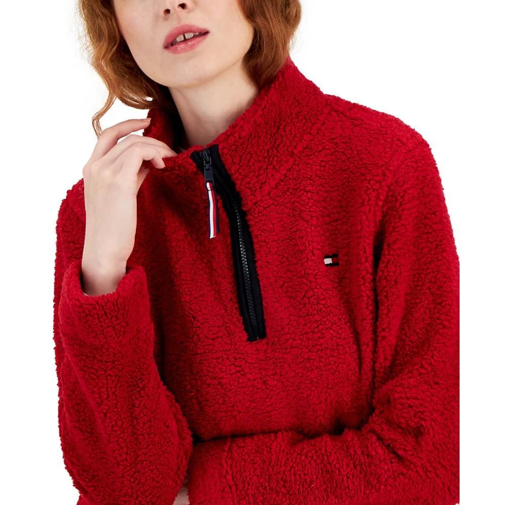 商品Tommy Hilfiger|Women's 1/4-Zip Sherpa Logo Pullover,价格¥377,第3张图片详细描述