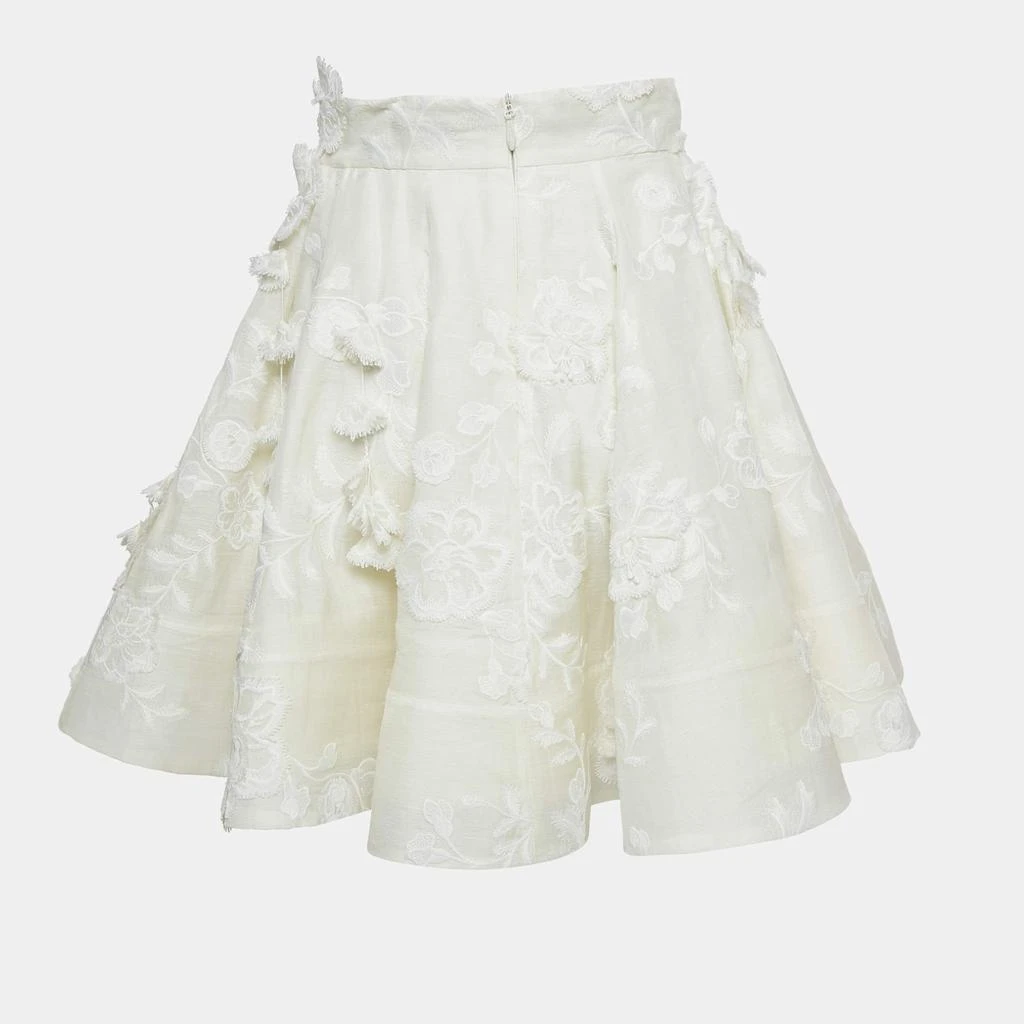 商品[二手商品] Zimmermann|Zimmermann White Applique Detail Lenin Flared Skirt M,价格¥3320,第2张图片详细描述