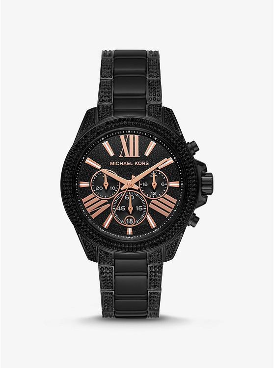 商品Michael Kors|Wren Pavé Black-Tone Watch,价格¥2047,第1张图片