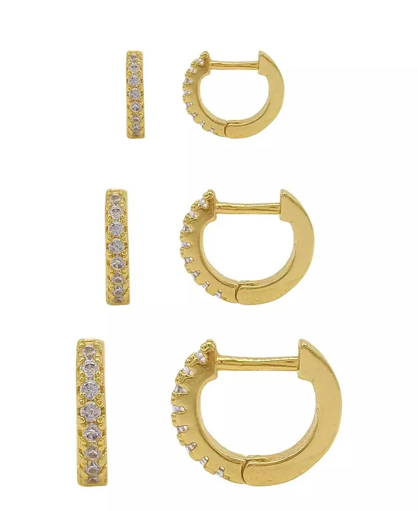 商品ADORNIA|14K Gold Plated Huggie Hoop Earring Pack, 6 Pieces,价格¥226,第1张图片