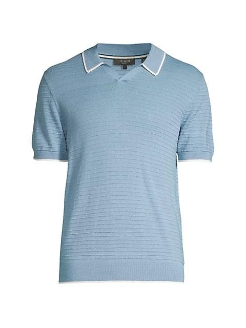 商品Ted Baker London|Durdle Textured Striped Knit Polo Shirt,价格¥335,第1张图片