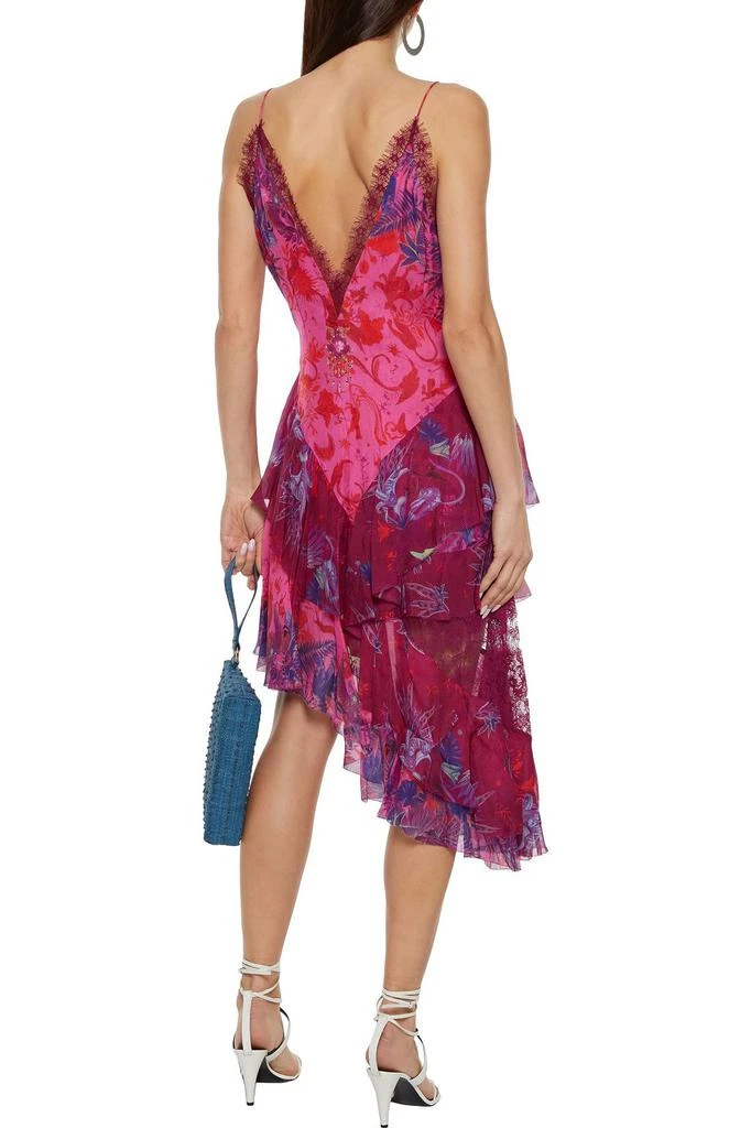 商品Camilla|Asymmetric ruffled chiffon-paneled printed silk crepe de chine mini slip dress,价格¥1444,第3张图片详细描述