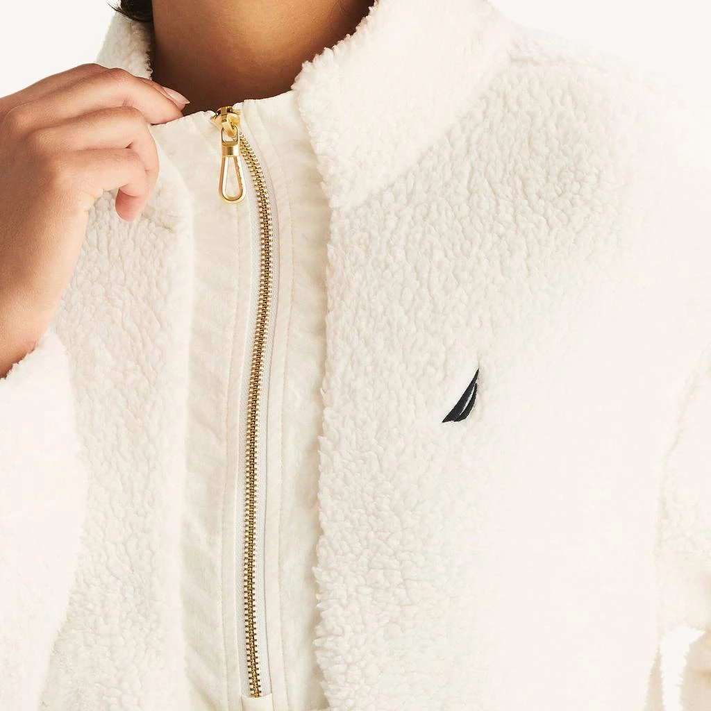 商品Nautica|Womens Quarter-Zip Faux Shearling Pullover,价格¥327,第2张图片详细描述