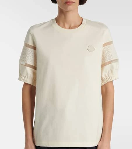 商品Moncler|Lace-trimmed cotton T-shirt,价格¥4459,第4张图片详细描述
