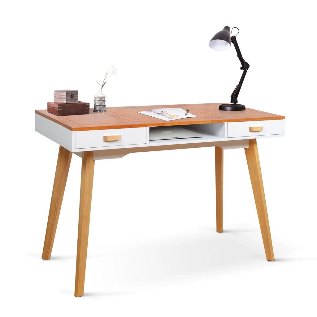 商品Streamdale Furniture|Streamdale Modern Simple Style Solid Wood Computer Desk,价格¥1281,第1张图片