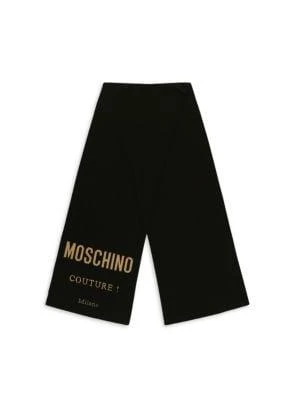 商品Moschino|Logo Embroidered Wool Blend Scarf,价格¥725,第1张图片