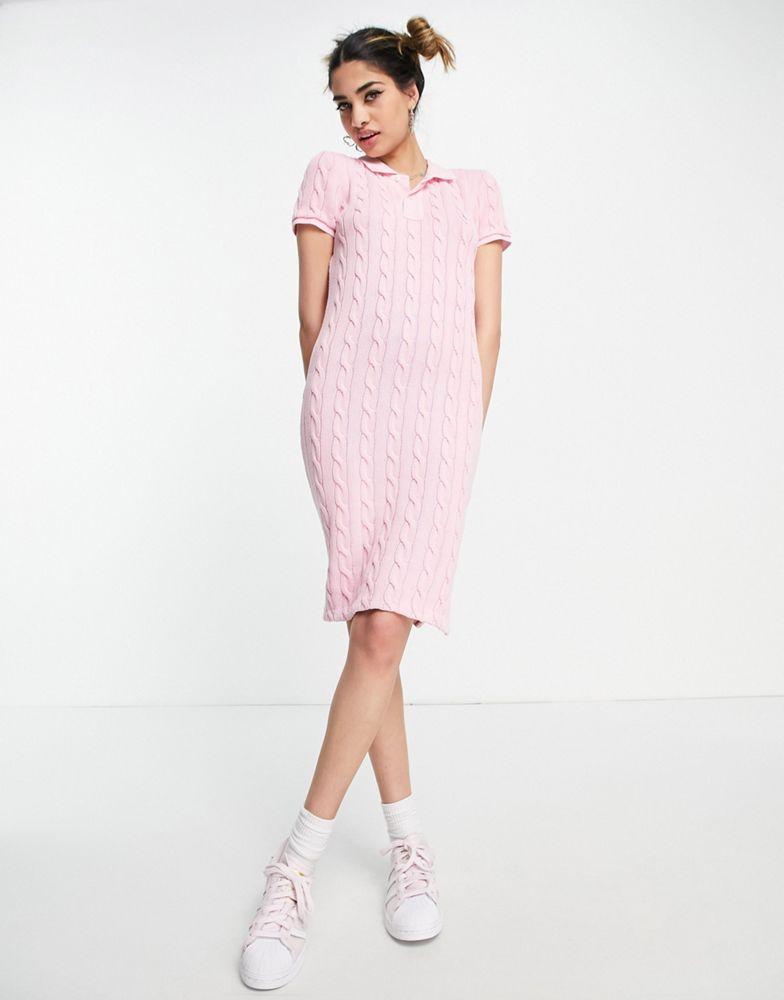 商品Ralph Lauren|Polo Ralph Lauren knitted polo dress in pink,价格¥1458,第1张图片
