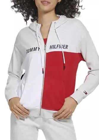 商品Tommy Hilfiger|Hilfiger Womens Zip Front Color Block Hoodie With Embroidered Logo,价格¥209,第1张图片详细描述