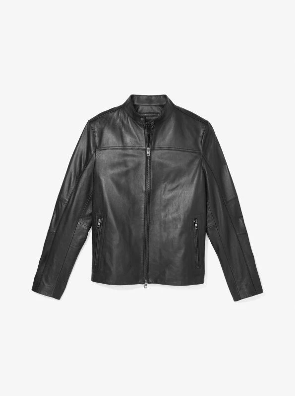 商品Michael Kors|Leather Racer Jacket,价格¥3021,第3张图片详细描述