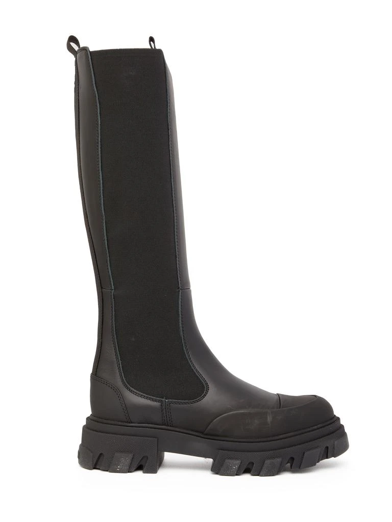 商品Ganni|Black leather high-boots,价格¥2576,第1张图片