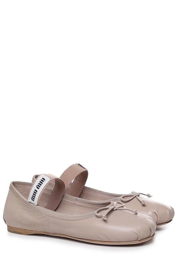 商品Miu Miu|Miu Miu Logo Band Bow-Detailed Ballerinas,价格¥6730,第3张图片详细描述