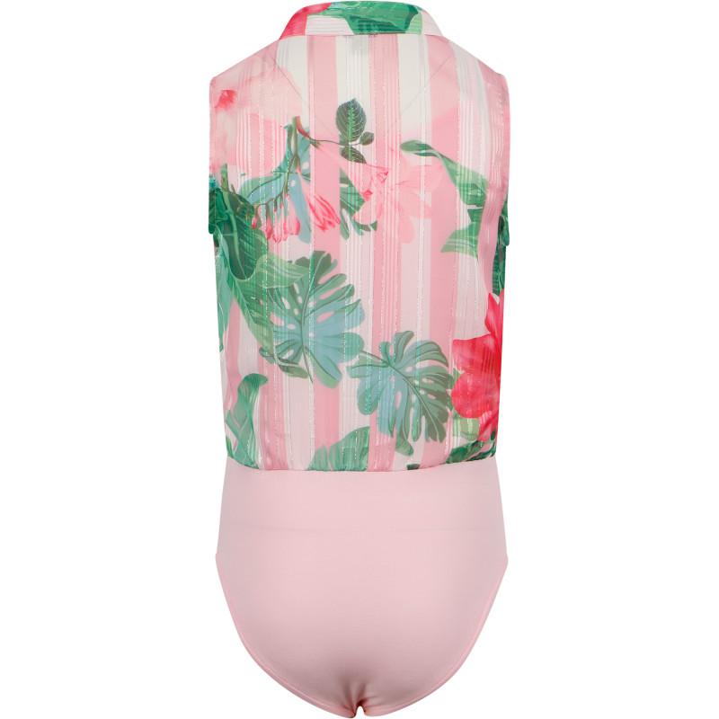 Floral print sleeveless bodysuit blouse商品第2张图片规格展示