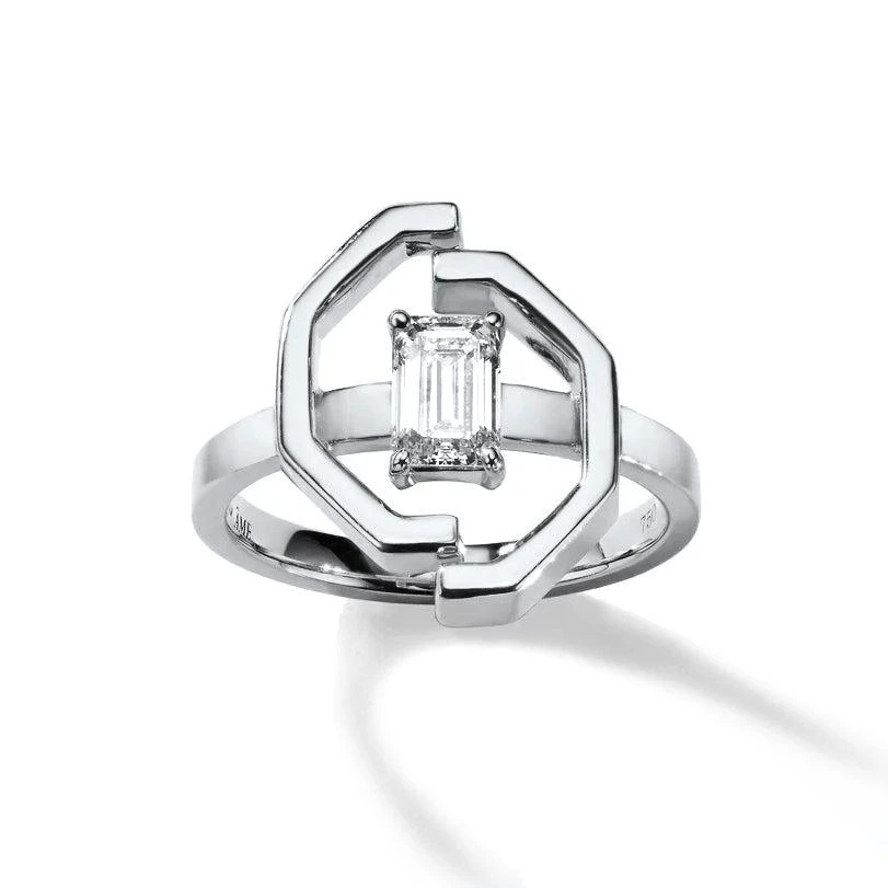 商品AME|Âme Angles 18K White Gold, Lab-Grown Diamond 0.68ct. tw. Signature Ring Sz. 5.75,价格¥15648,第1张图片