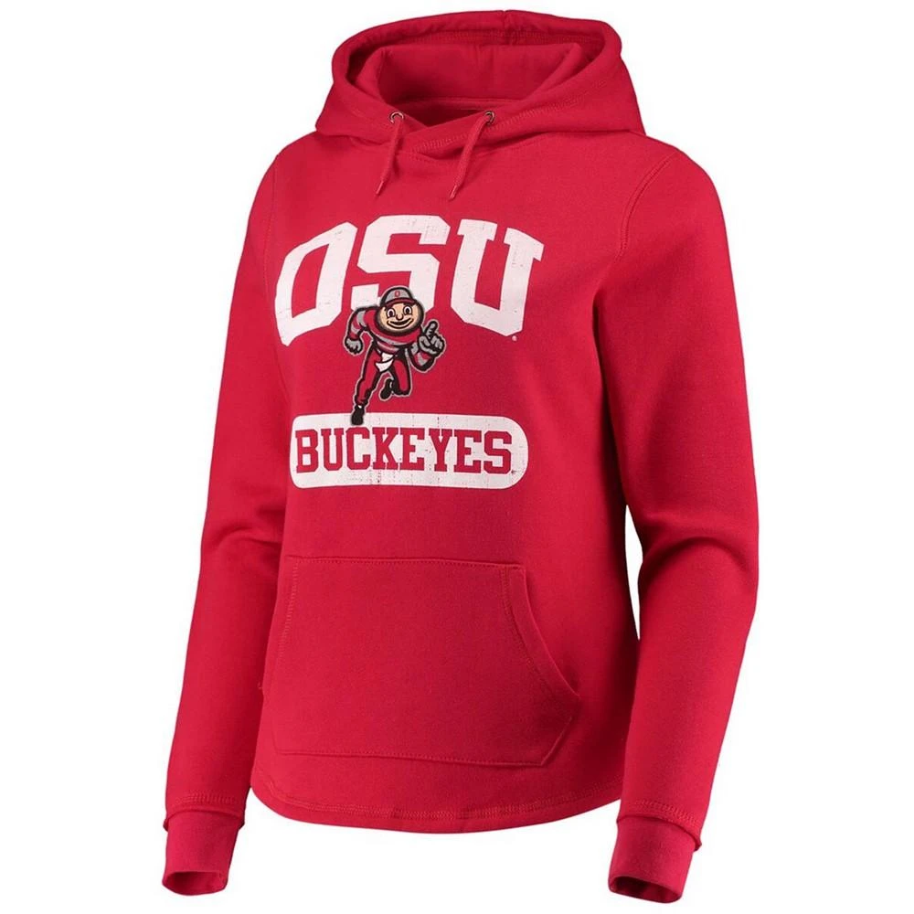 商品Colosseum|Women's Scarlet Ohio State Buckeyes Core Crossover Pillbox Pullover Hoodie,价格¥241,第3张图片详细描述