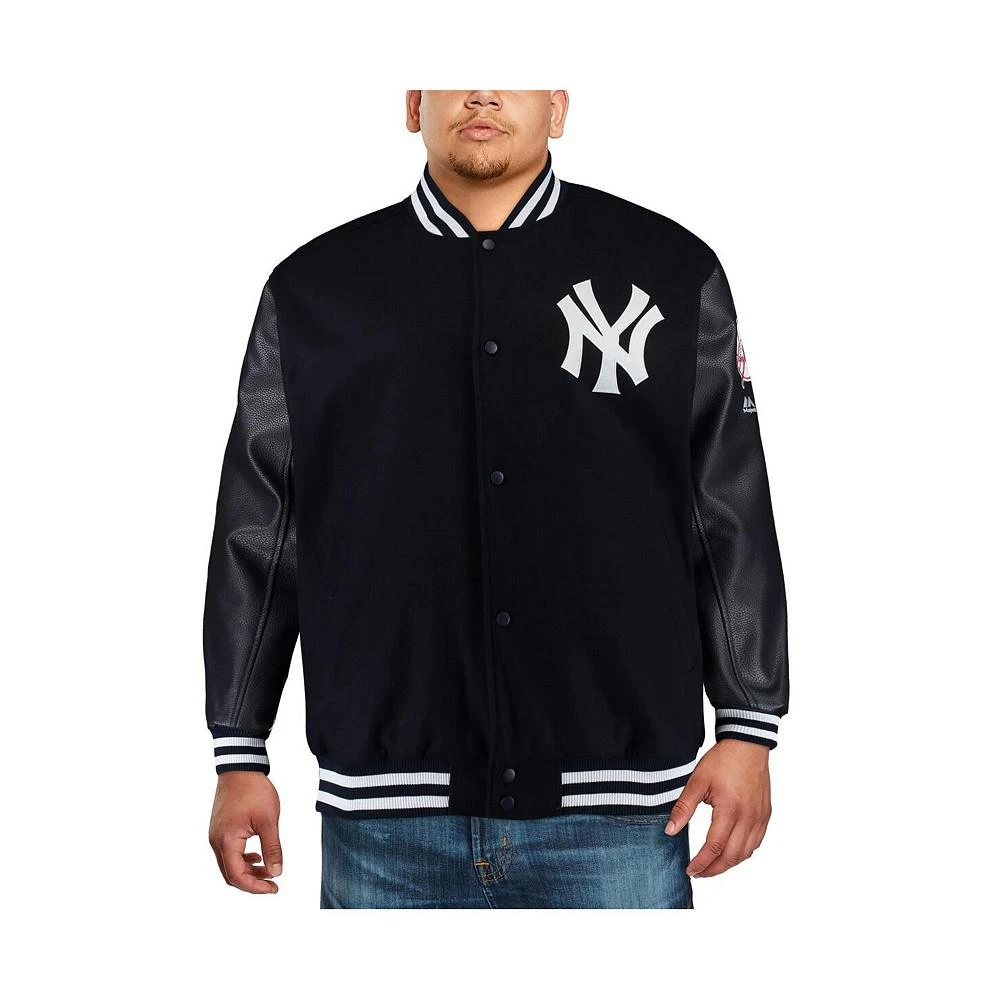 商品Majestic|Men's Navy New York Yankees Big and Tall On-Field Authentic Collection Full-Snap Jacket,价格¥1489,第3张图片详细描述