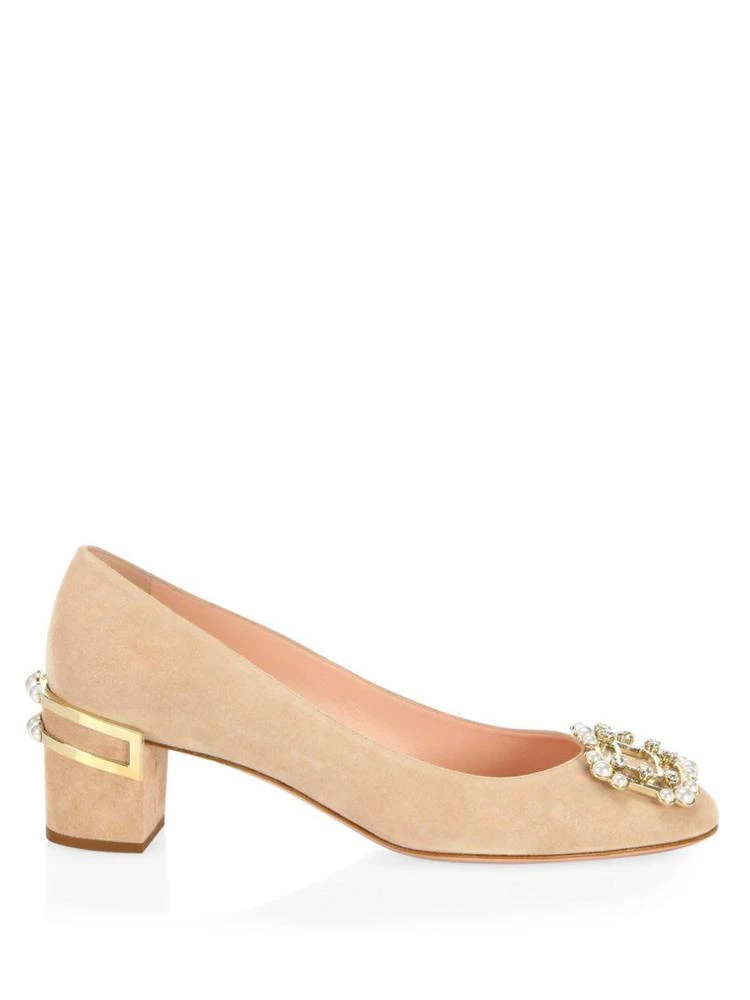 商品Roger Vivier|Isadora Swarovski Strass Embellished Suede Pumps,价格¥4190,第5张图片详细描述